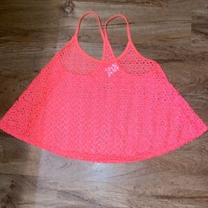 Xhilaration pink, crocheted tank top size small